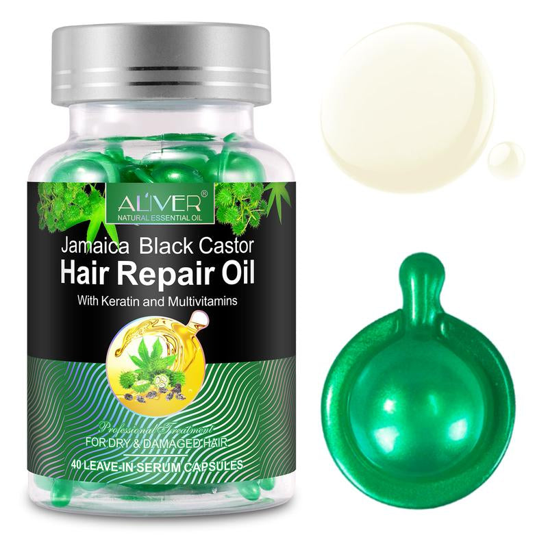 【New Arrival】Aliver Hair Repair Oil Capsules, 40 Leave-In Serum Capsules, Multivitamins Hair Treatment Oil Capsule