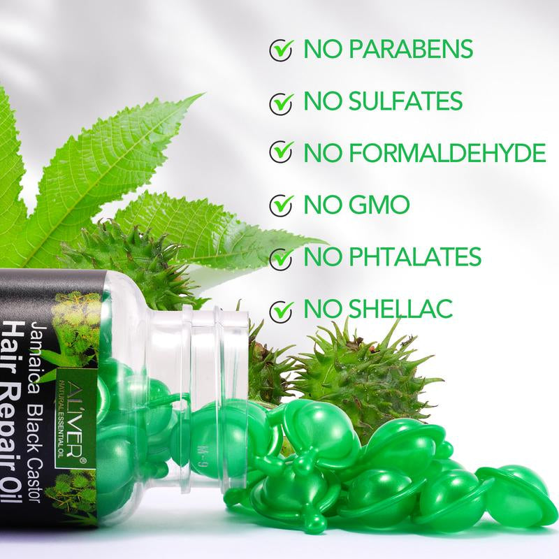 【New Arrival】Aliver Hair Repair Oil Capsules, 40 Leave-In Serum Capsules, Multivitamins Hair Treatment Oil Capsule