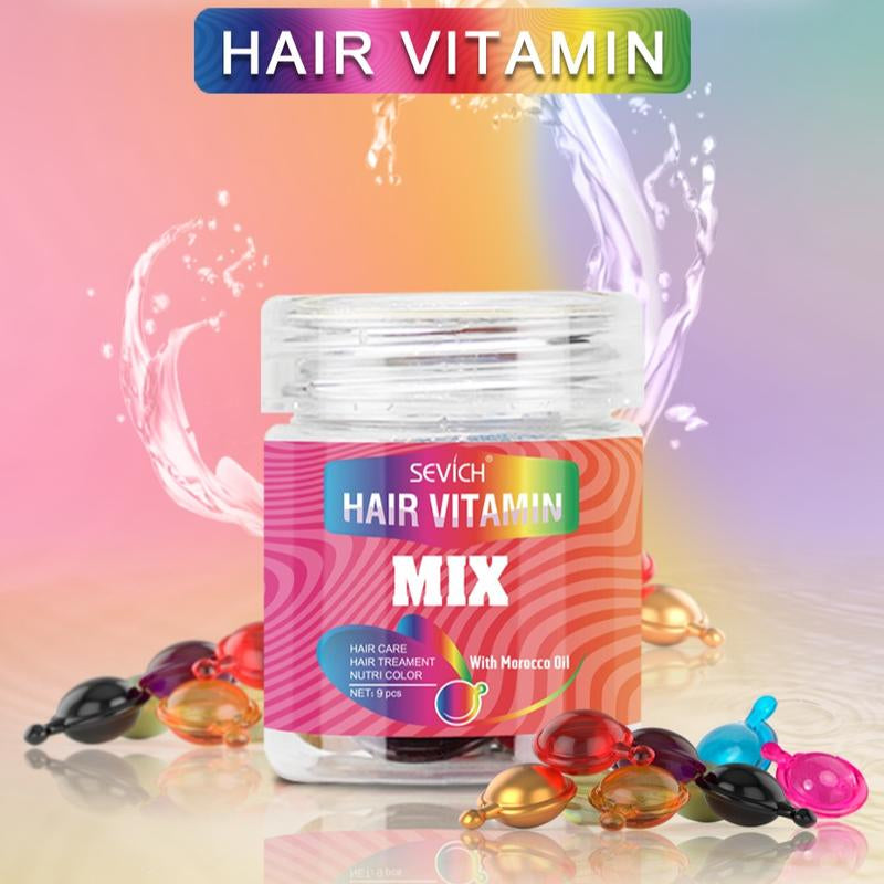 SEVICH Portable Unisex Colorful Hair Capsules Travel-Friendly Anti-Frizz Hair Oil Damaged Hair Repair Serum Leave-In Conditioner No Harsh Chemicals - Haircare Daily Edges