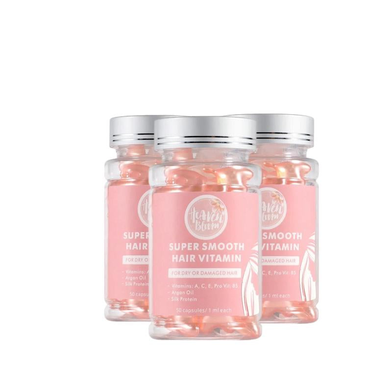 Heaven Bloom Hair Oil Capsules - Strengthen, Nourish, Repair, and Enhance Shine with Argan Oil and Silk Protein Haircare Restore Hydrate