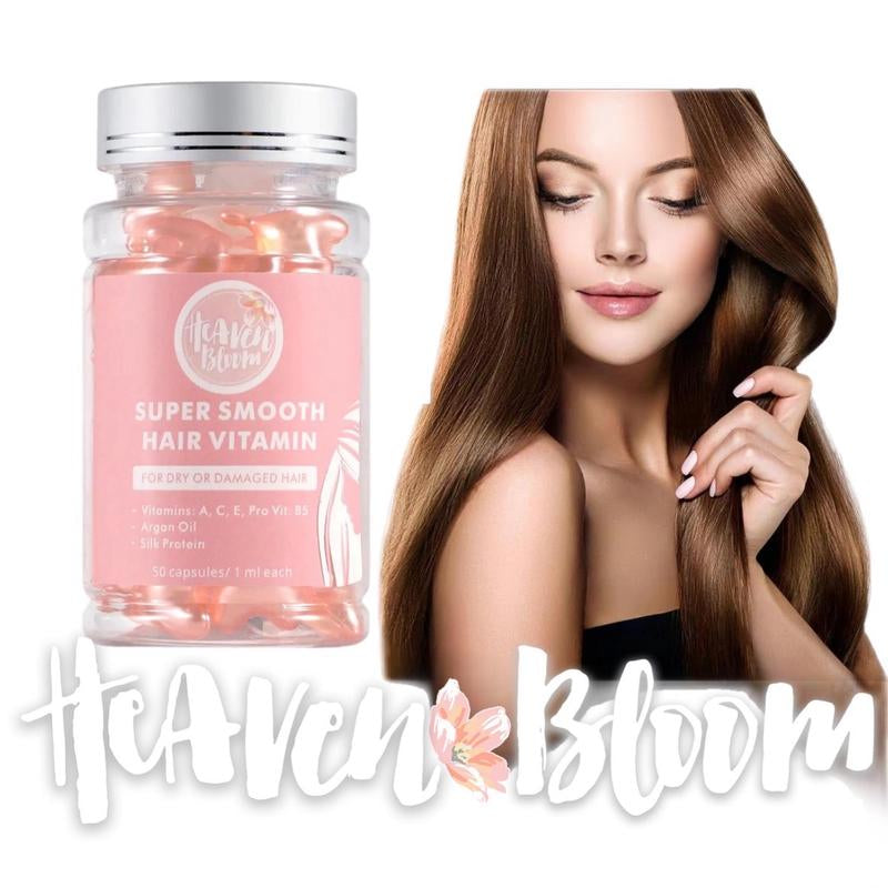 Heaven Bloom Hair Oil Capsules - Strengthen, Nourish, Repair, and Enhance Shine with Argan Oil and Silk Protein Haircare Restore Hydrate