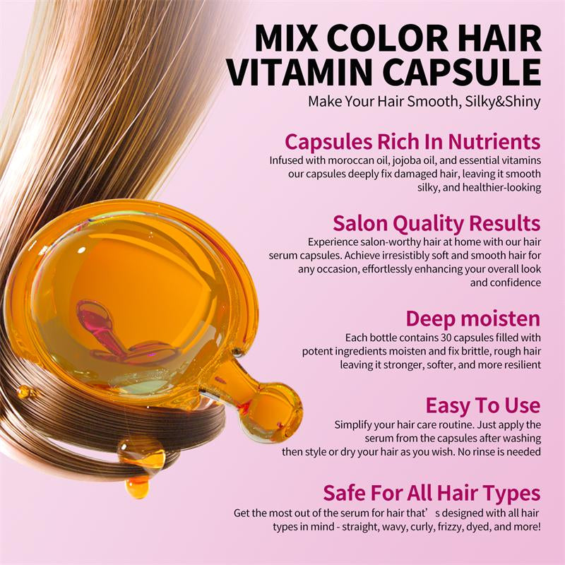 SEVICH Portable Unisex Colorful Hair Capsules Travel-Friendly Anti-Frizz Hair Oil Damaged Hair Repair Serum Leave-In Conditioner No Harsh Chemicals - Haircare Daily Edges