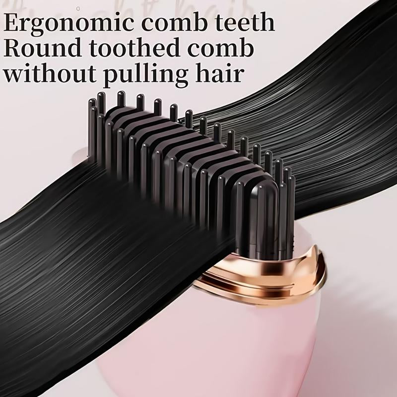 Mini Cordless Hair Straightener, Portable 2-In-1 Heated Comb and Iron, Portable and Rechargeable Travel Essential, Travel-Friendly Styling Tool, Multifunctional Hair Straightener for Travel and Home, Anti-Frizz Brush