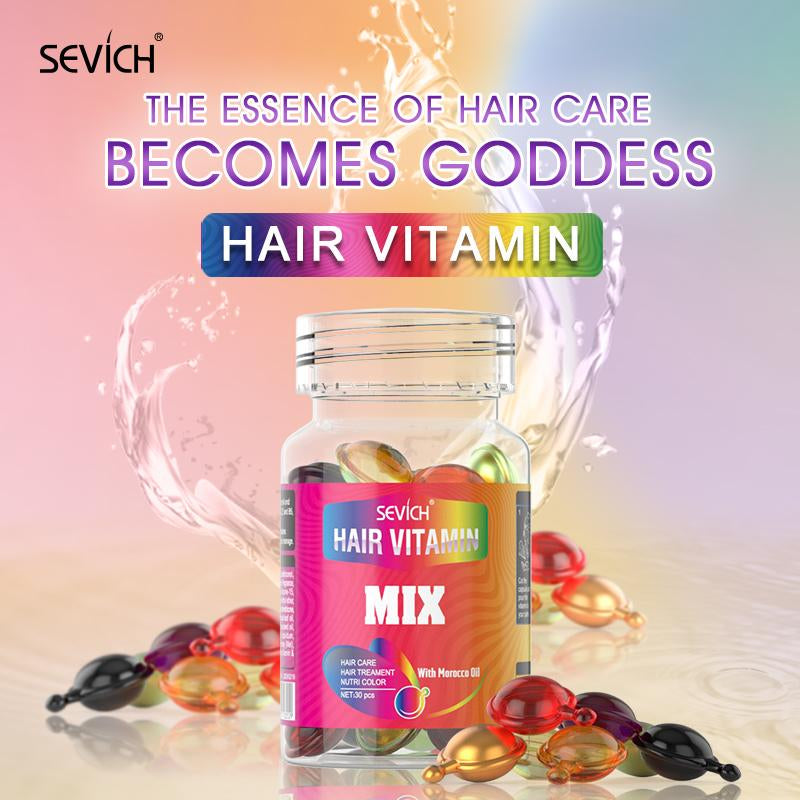 SEVICH Portable Unisex Colorful Hair Capsules Travel-Friendly Anti-Frizz Hair Oil Damaged Hair Repair Serum Leave-In Conditioner No Harsh Chemicals - Haircare Daily Edges