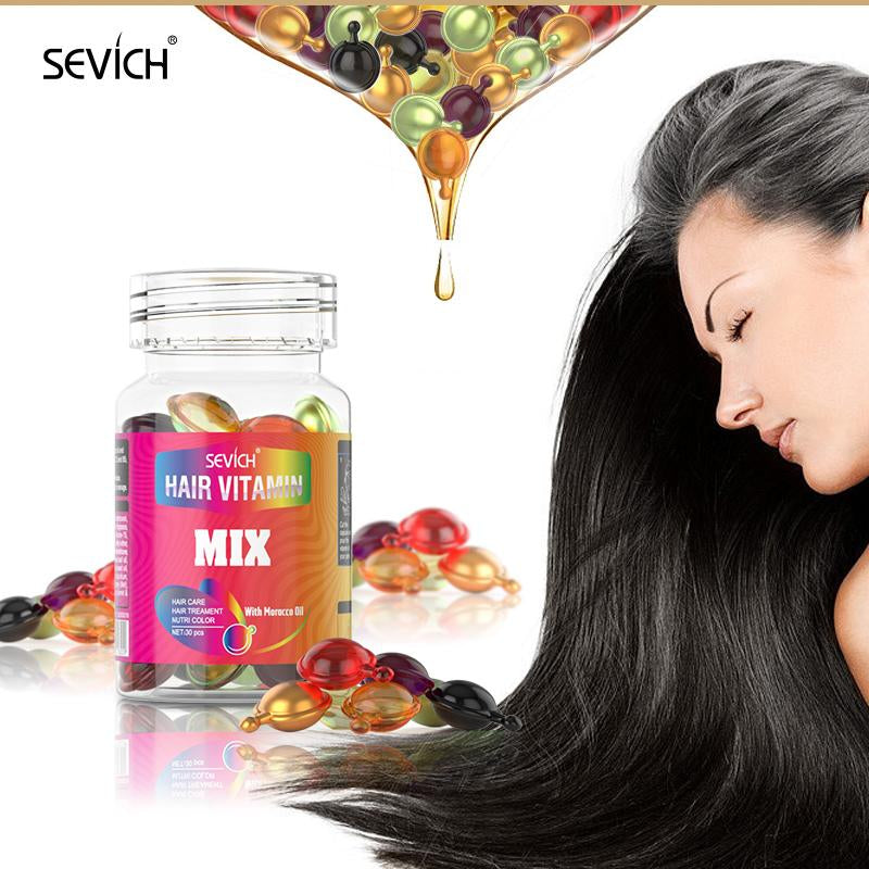 SEVICH Portable Unisex Colorful Hair Capsules Travel-Friendly Anti-Frizz Hair Oil Damaged Hair Repair Serum Leave-In Conditioner No Harsh Chemicals - Haircare Daily Edges
