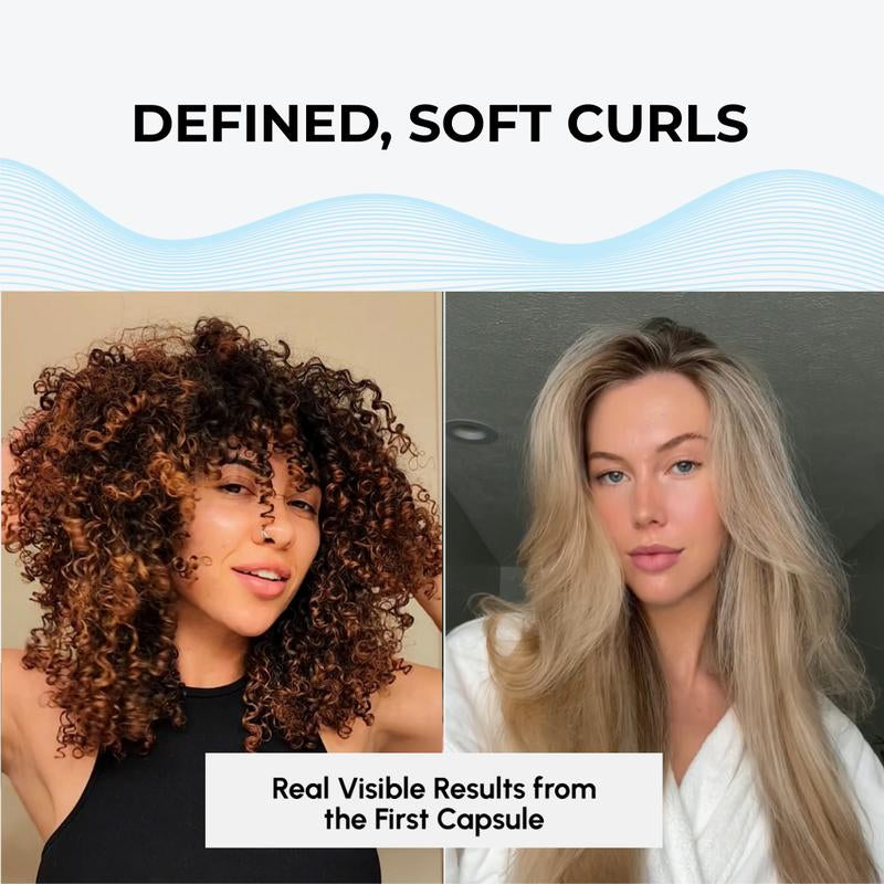 Keratin Hair Styling Serum Maree with Avocado Jojoba & Argan Oil for Frizzy Dry Hair - 30 Leave-In Capsules Moisturize Smooth & Protect Heat UV