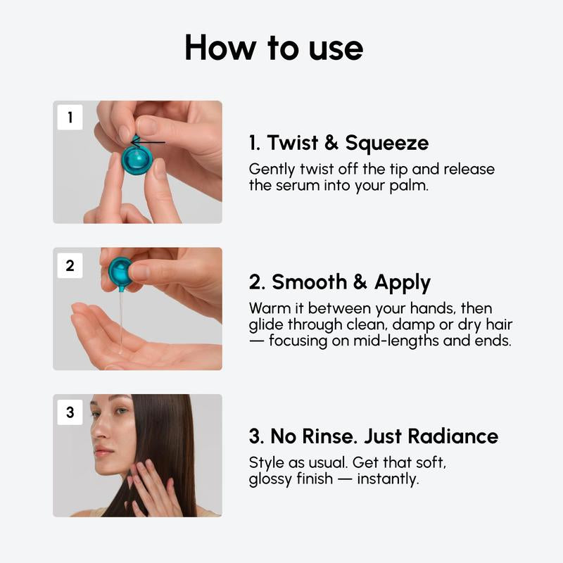 Keratin Hair Styling Serum Maree with Avocado Jojoba & Argan Oil for Frizzy Dry Hair - 30 Leave-In Capsules Moisturize Smooth & Protect Heat UV