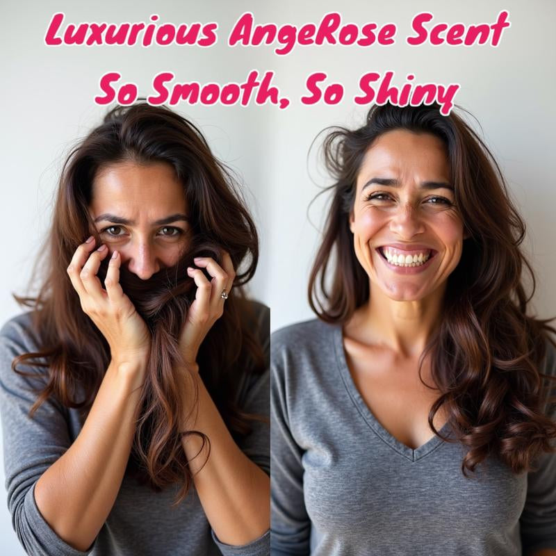Angerose Signature Scent Leave-In Conditioner Keratin Styling & Moisturizing Serum Capsules with Honey Extract Jojoba Argan Oil Vitamins a E B5 for Smooth Hydrated Hair