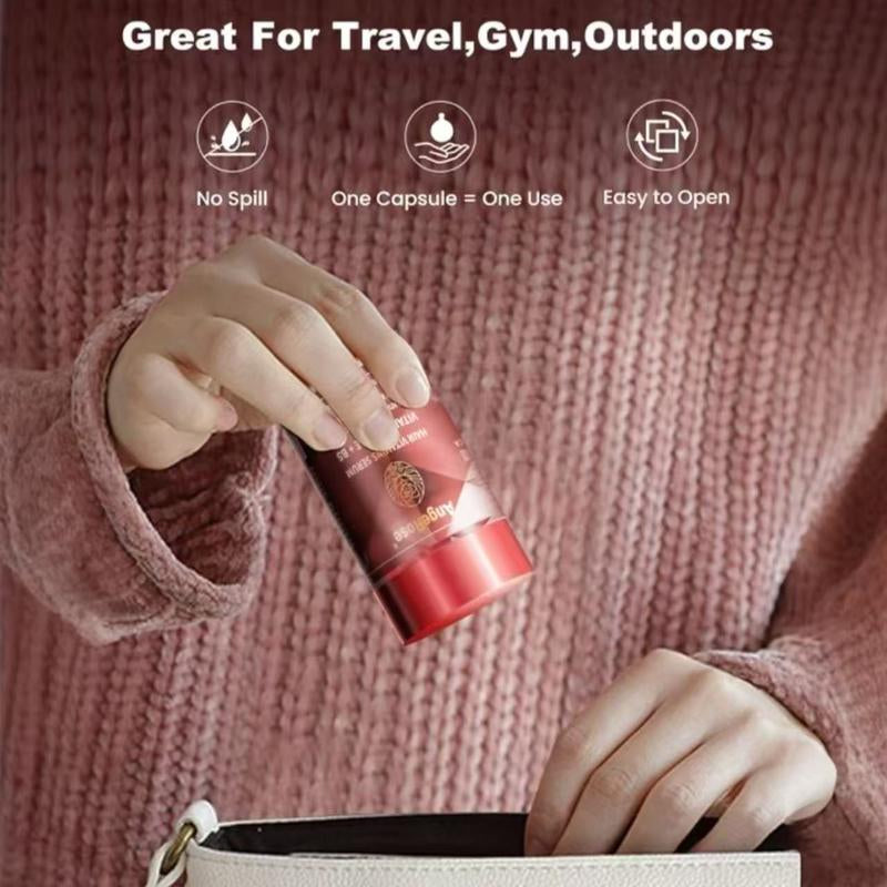 Angerose Signature Scent Leave-In Conditioner Keratin Styling & Moisturizing Serum Capsules with Honey Extract Jojoba Argan Oil Vitamins a E B5 for Smooth Hydrated Hair