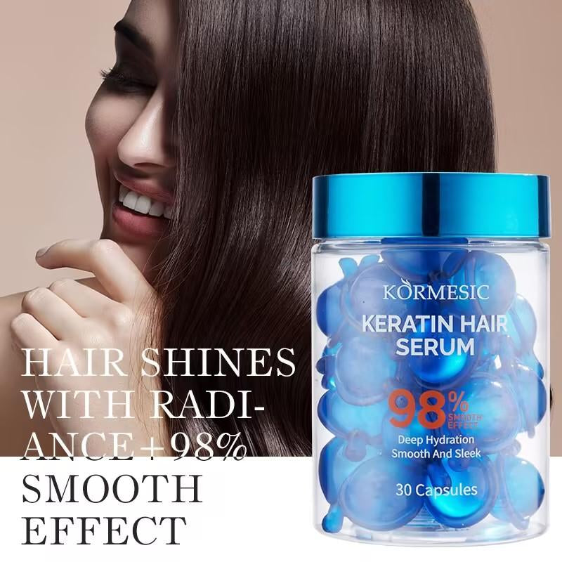 Hair Vitamin Serum Capsule,Hair Serum,No Rinse anti Frizz Conditioner with Argan Macadamia Avocado Oils,Vitamins A,C,E &Pro B5