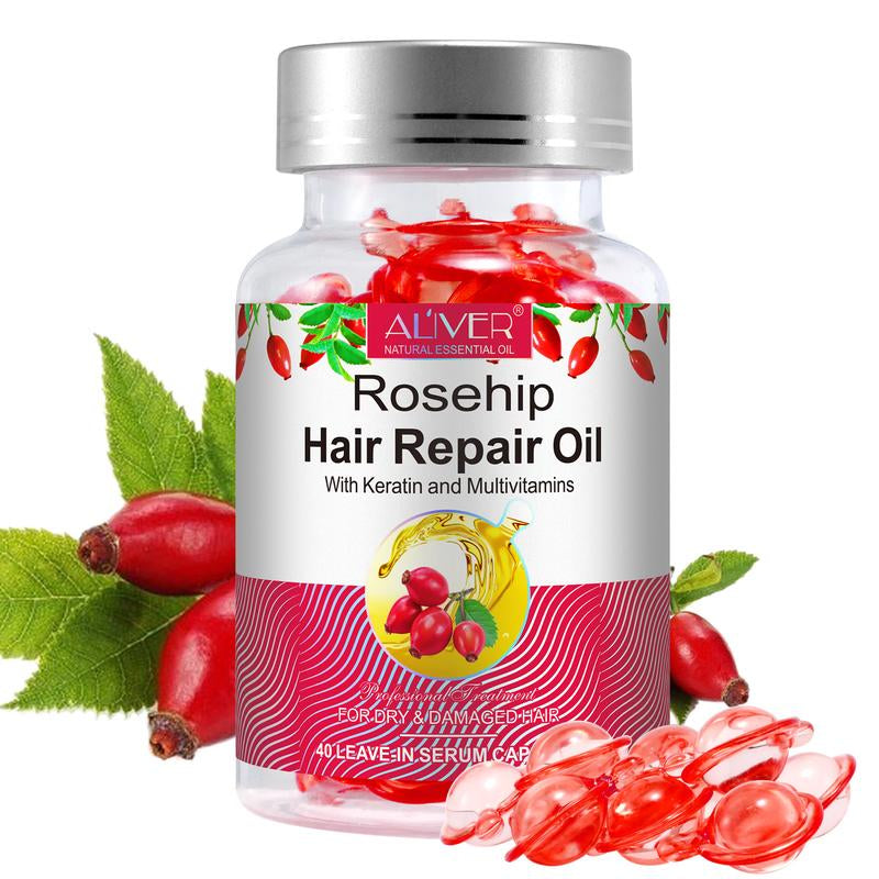 【New Arrival】Aliver Hair Repair Oil Capsules, 40 Leave-In Serum Capsules, Multivitamins Hair Treatment Oil Capsule