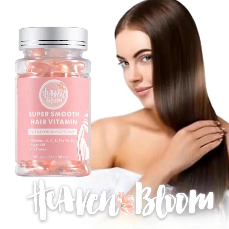 Heaven Bloom Hair Oil Capsules - Strengthen, Nourish, Repair, and Enhance Shine with Argan Oil and Silk Protein Haircare Restore Hydrate