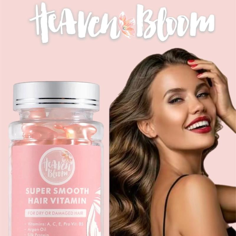 Heaven Bloom Hair Oil Capsules - Strengthen, Nourish, Repair, and Enhance Shine with Argan Oil and Silk Protein Haircare Restore Hydrate